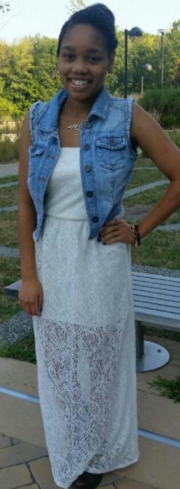 White lace floor length dress